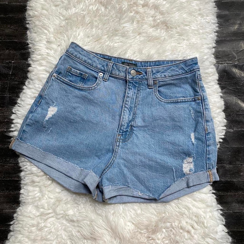 WILD FABLE LIGHT WASH DENIM SUPER HIGH RISE SHORTS SUMMER BASIC EVERYDAY